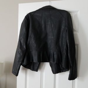 Large Black Faux Leather Jacket by INC Concepts